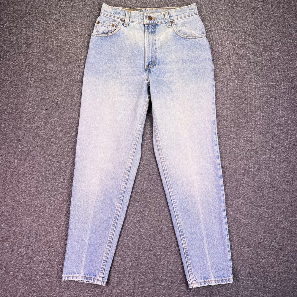 VTG Levis 551 Jeans Womens 27x27 Light‎ Wash Relaxed Tapered High Rise Denim